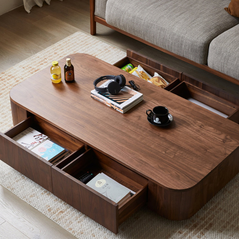 Modern simple black walnut coffee table