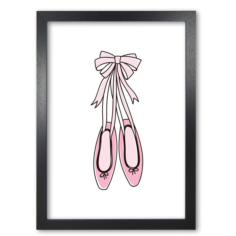 Ballerina Shoes - Painting, 42 cm H x 30 cm W x 5 cm D, Black Grain Frame