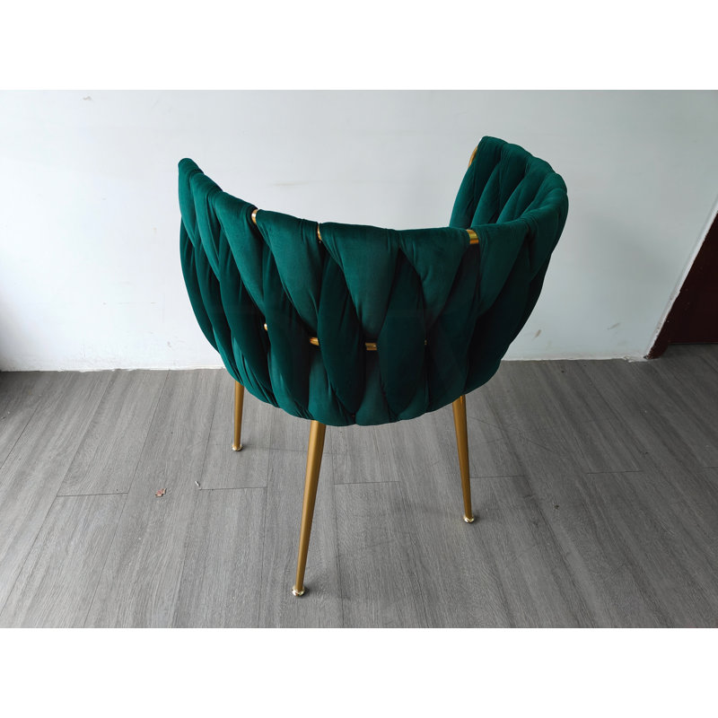 Ensemble de 2 chaises de salle à manger en velours Modern, Vert