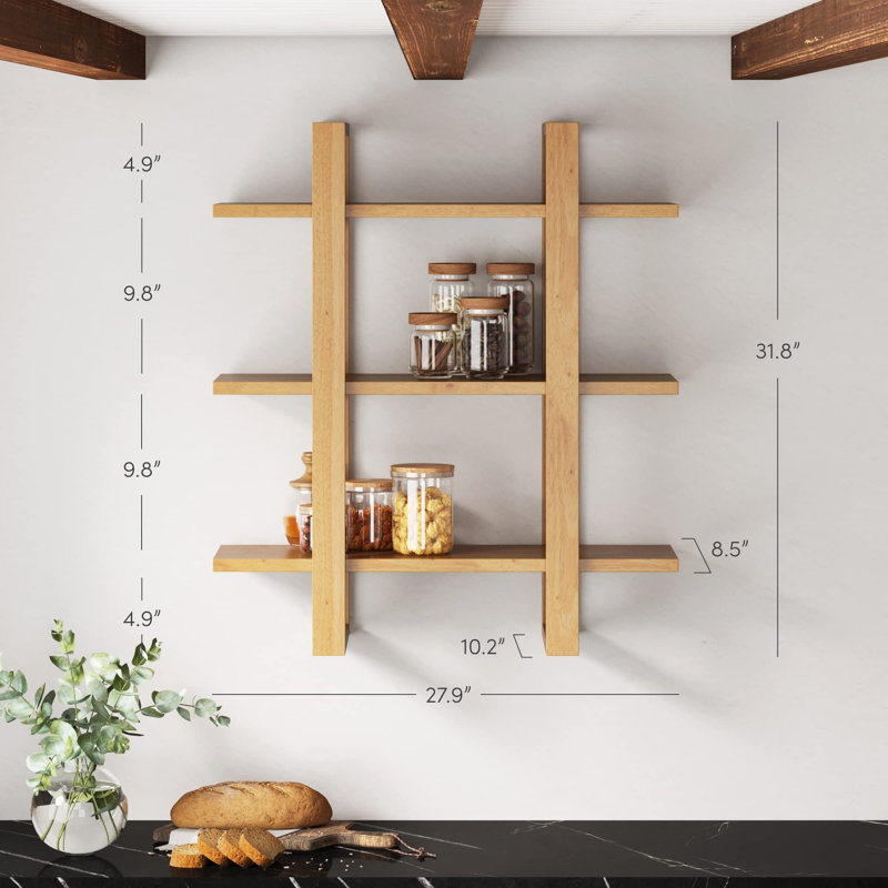 Tablette décorative 3 pièces Ermonela, Brun naturel