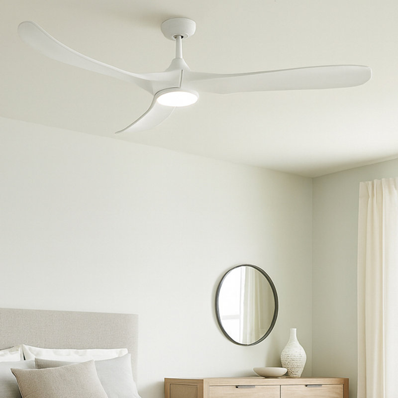 Reze Ceiling Fan with LED Lights, Matte White