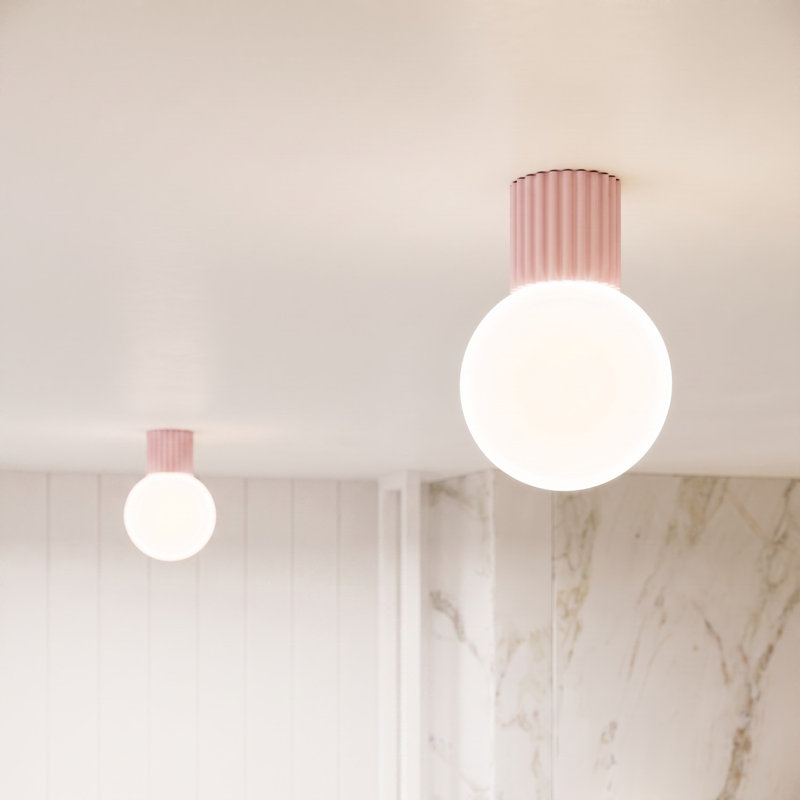 Halo Aluminium Flush Mounted Sconce, Pink