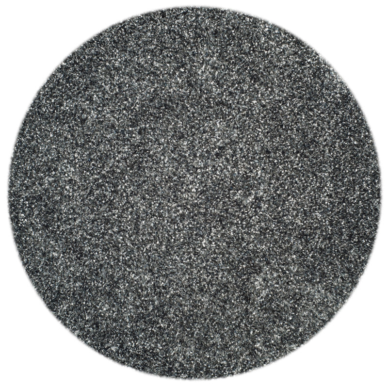 Tapis touffeté à la main gris anthracite Delane, Rond 5 pi