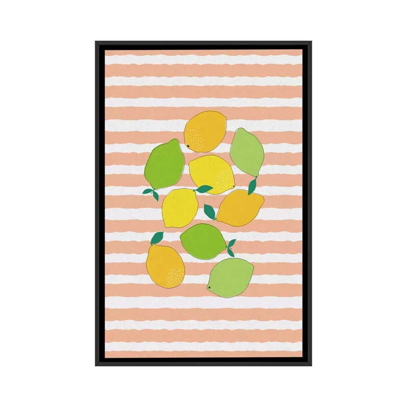 " Citrus Crowd " by Orara Studio, 26" H x 18" W x 1.5" D, Black Framed Canvas, No Mat