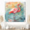 Flamant rose - reproduction d'art moderne en métal, décoration murale oiseau en métal