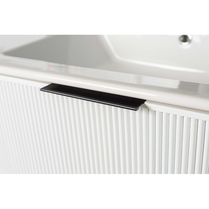 Meuble-lavabo 36 po avec lavabo en porcelaine intégré Celeste, Blanc / Blanc