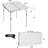 24" Adjustable Height Folding Table with Carry Handle for Indoor & Outdoor Use, White-1474652051