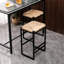 Of 2 Water Hyacinth Bar Stools - Metal Frame, Woven Seat Versatile For Cafe & Apartment, Natural Backless Pair Construction, Slip Screws 25" Height, 19Lbs Weight