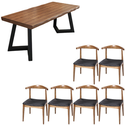 American style solid wood dining table set.