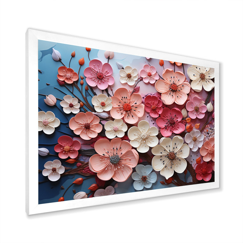 «Apple Blossom Harmony I», reproduction d'art sur toile, Cadre photo blanc, H 24 po x l 32 po x P 1 po