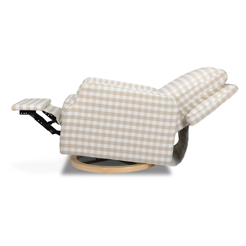 Crewe Recliner and Swivel Glider, Tan Gingham Polyester Blend