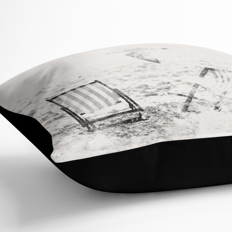 Seagull Flying over Brighton Beach Cushion with Filling, Black, 55cm H x 55cm W x 20cm D