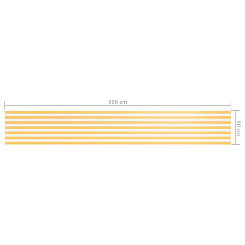 Filsinger Rectangular Shade Sail, White/Yellow, 0.9m H x 6m W