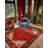 Guria Red/Beige Oriental Vintage Look Machine Printed Cotton Chenille Area Rug-1333736186