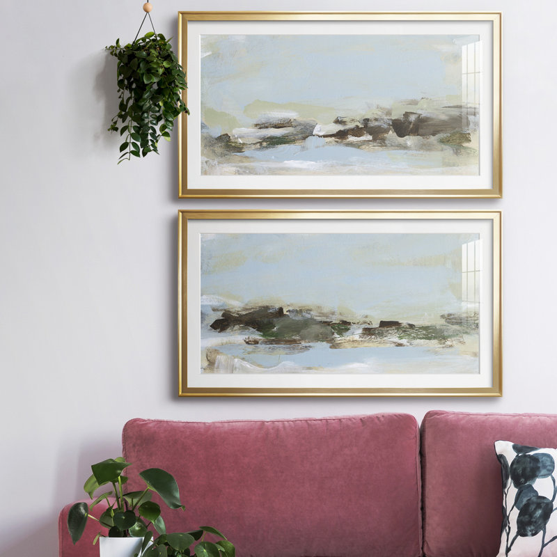 «Summer Dream I», reproduction encadrée de qualité supérieure, prête à être accrochée, H 22,5 po x l 42,5 po x P 1 po, Or