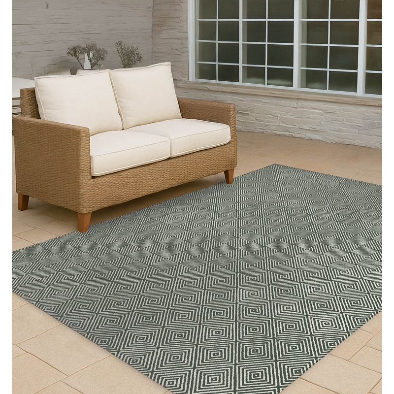 Tapis d'extérieur antidérapant Ikat, Rectangulaire 2 pi x 3 pi