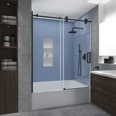 Porte de baignoire coulissante sans cadre l 56 "- H 60" x H 70 "