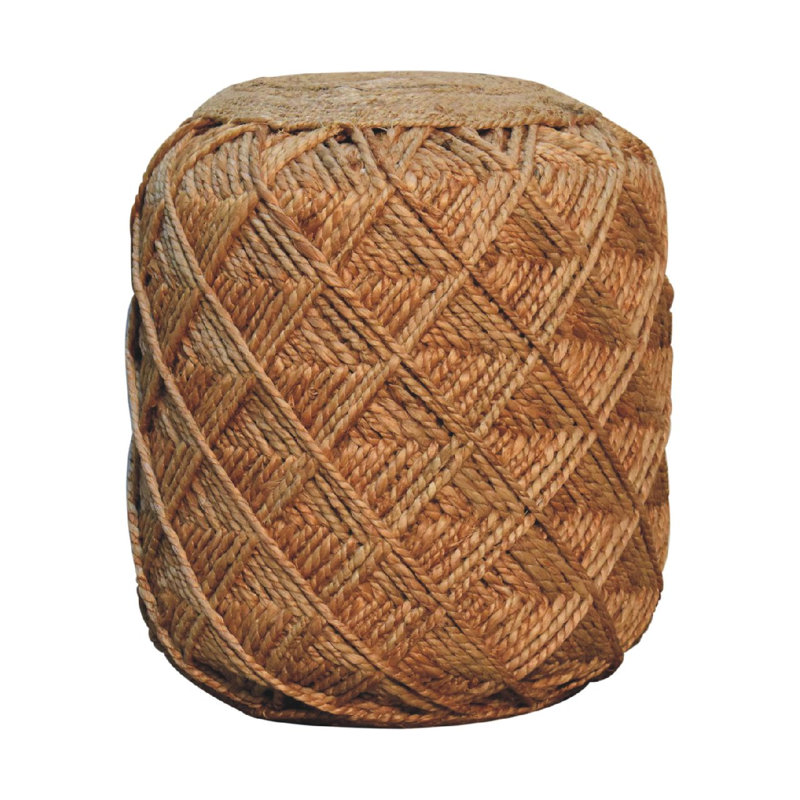 Amenia 40cm Wide Cylinder Geometric Footstool Ottoman