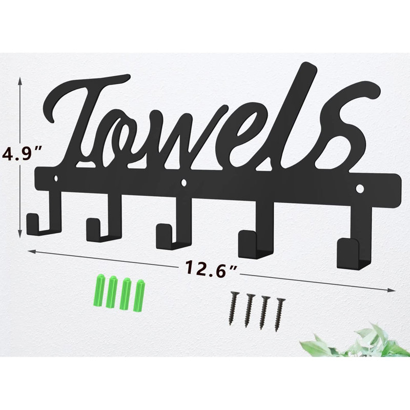 4 Towel Rack, Black