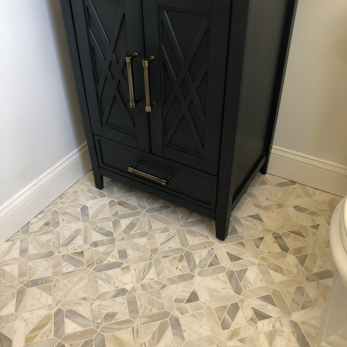MSI Athena Gold Geometrica 12x12 Honed Marble Tile | Waterproof Floor & Wall Tile