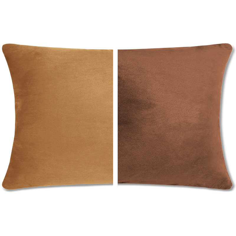 2 pièces luxueuses en duvet de qualité supérieure rectangulaire en duvet, Brun selle, Plume