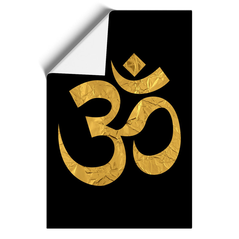 Om Symbol in Gold - Unframed Graphic Art, 42cm H x 30cm W x 0.1cm D