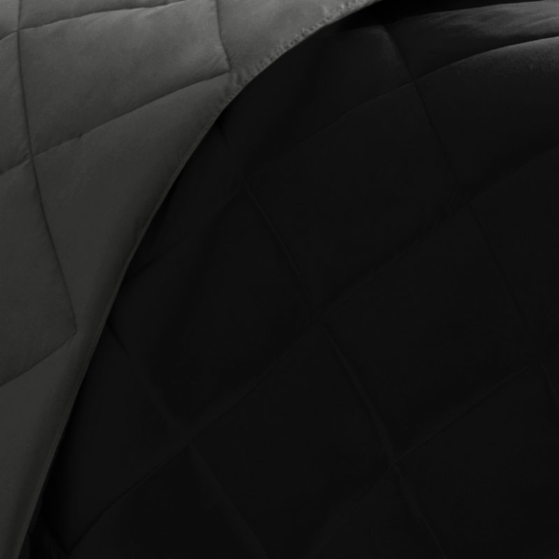 Warm And Elegant Comforter With 3m , Full/queen Down Alternative , Black Main Colour, Black/Grey, King Comforter + 2 Shams