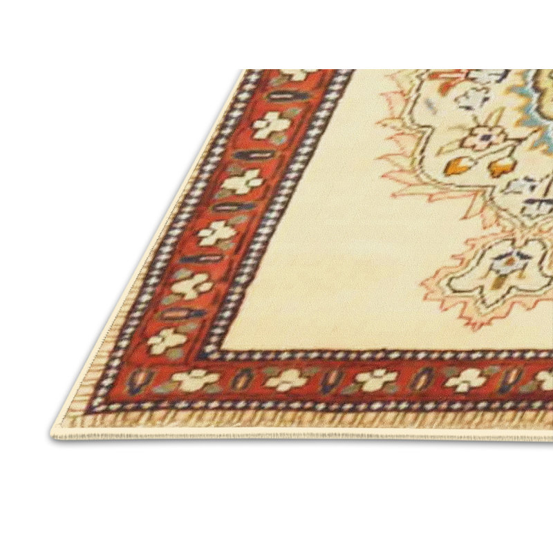 Beige oriental/brun/vert Tapis décoratif Anderson, Rectangle 5 pi x 7 pi