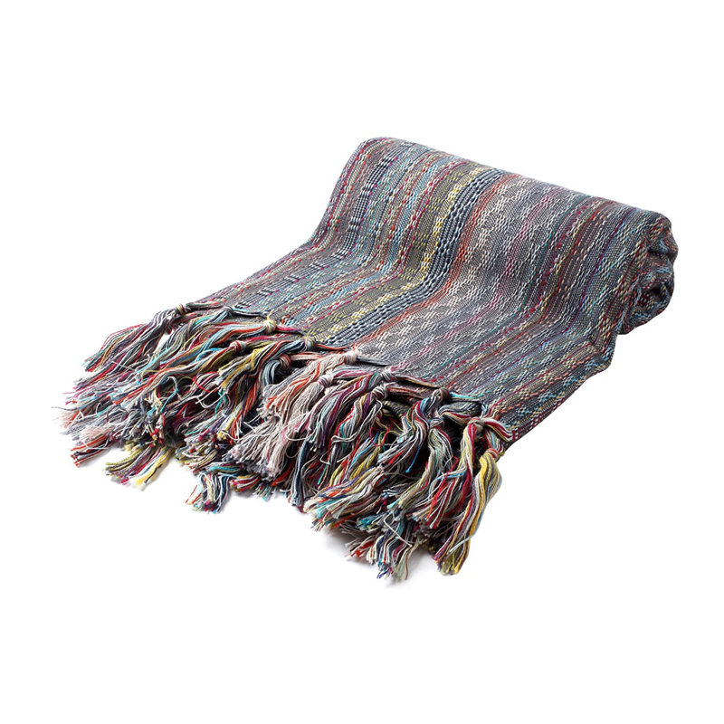 Luxullian Turkish Cotton Bohemian Bath Towel, Gray