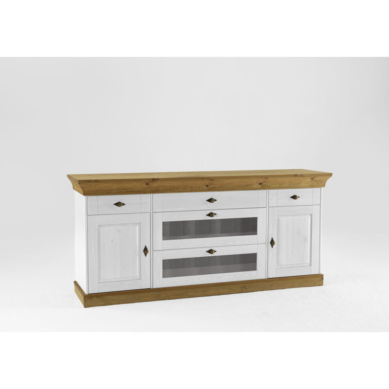 Hojanovice 185.4cm Sideboard, White/Leach-coloured