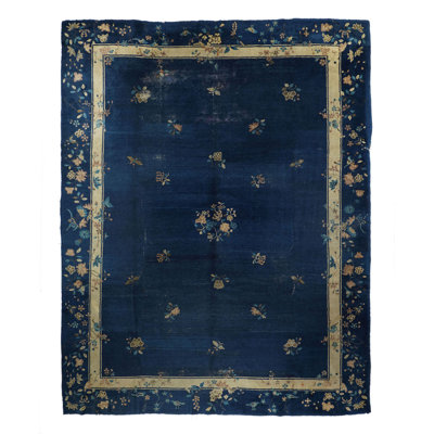 Wool Southwestern Area Rug in Blue