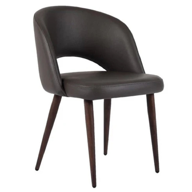 Chaise de salle à manger en cuir, Gris