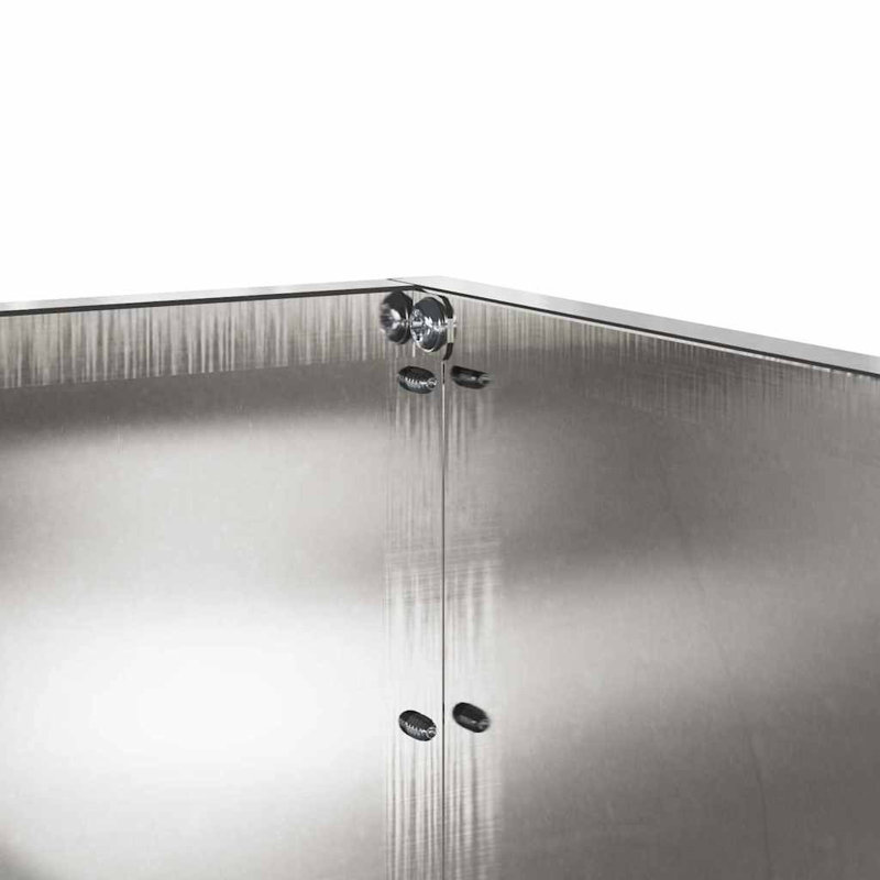 13 cm H Stainless Steel, 13cm H x 60cm W