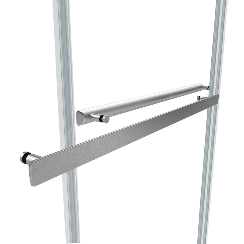 Spezia 68.6'' W 76'' H Semi-Frameless Rectangle Reversible Shower Enclosure, Nickel
