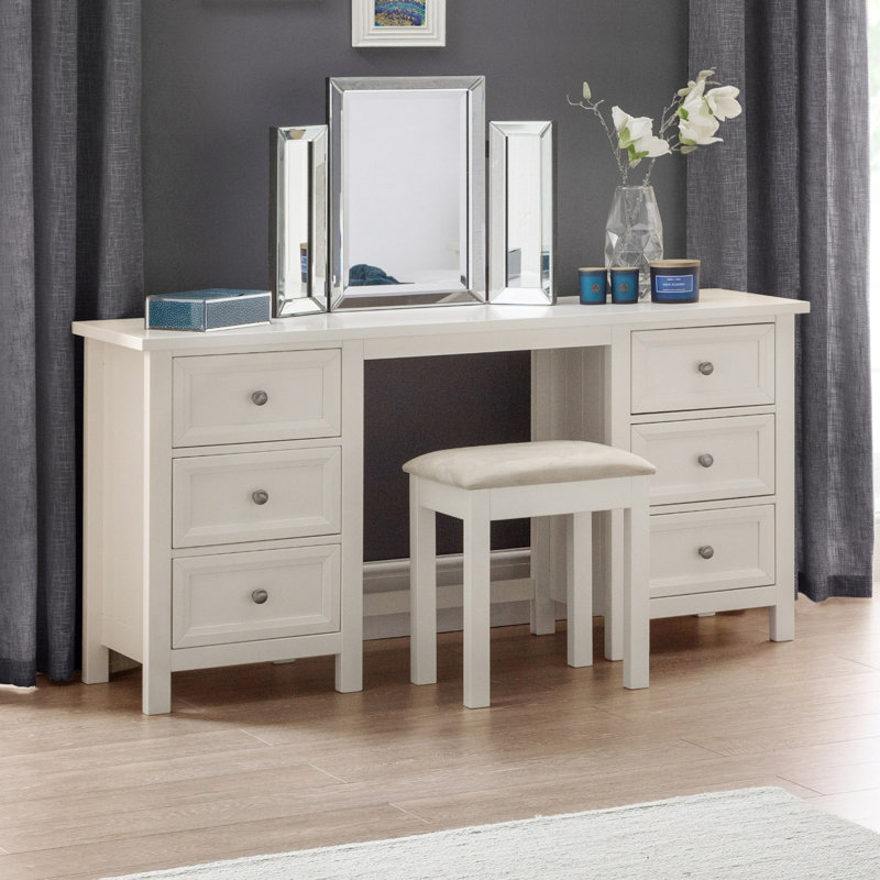 Jarin Dressing Table, Surf White