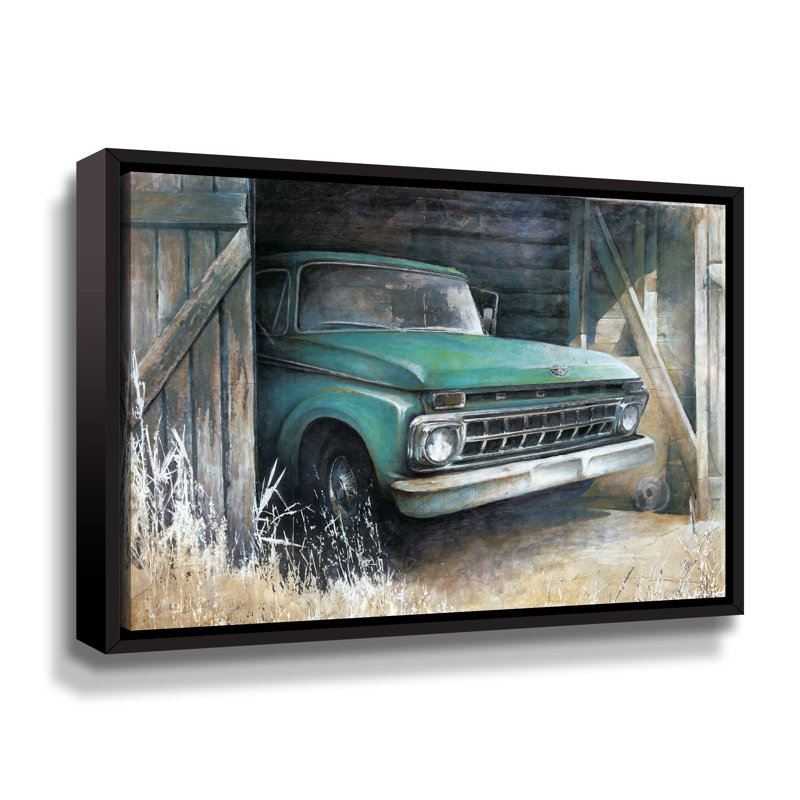 This Old Truck - peinture sur toile, Cadre noir, H 8 po x l 10 po x P 2 po