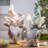 Set of 2 17-Inch Lighted Fabric Standing Easter Bunny Gnomes – Whimsical Glowing Holiday Gnomes in Bunny Slippers