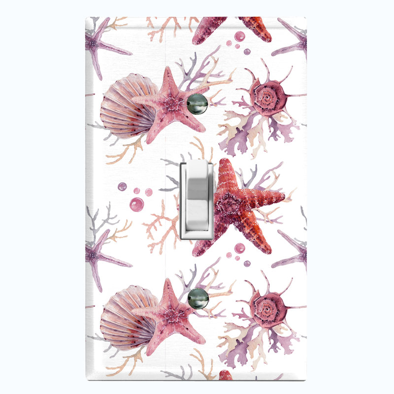 Patterned 1 - Gang Toggle Light Switch Standard Wall Plate