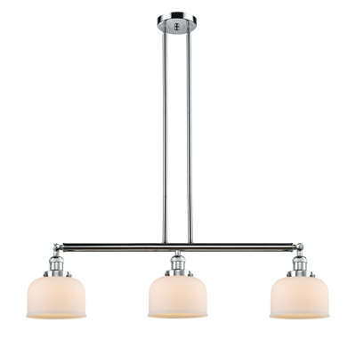 Jebediah 3-Light Metal Kitchen Island Pendant with Glass Shades