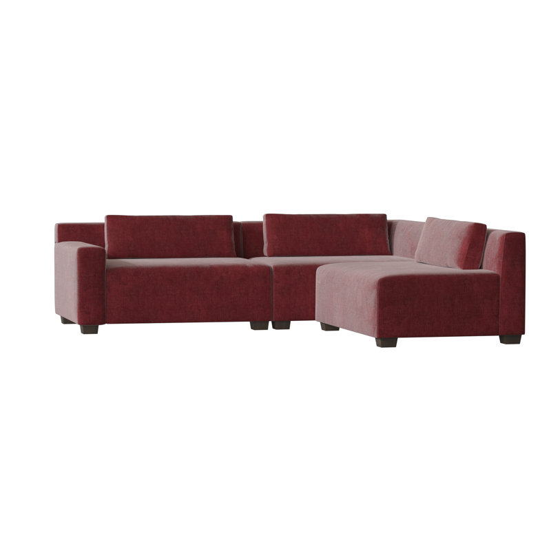 Alisa Upholstered L-Shaped Sectional Right Hand Facing, Savona Ruby, Espresso