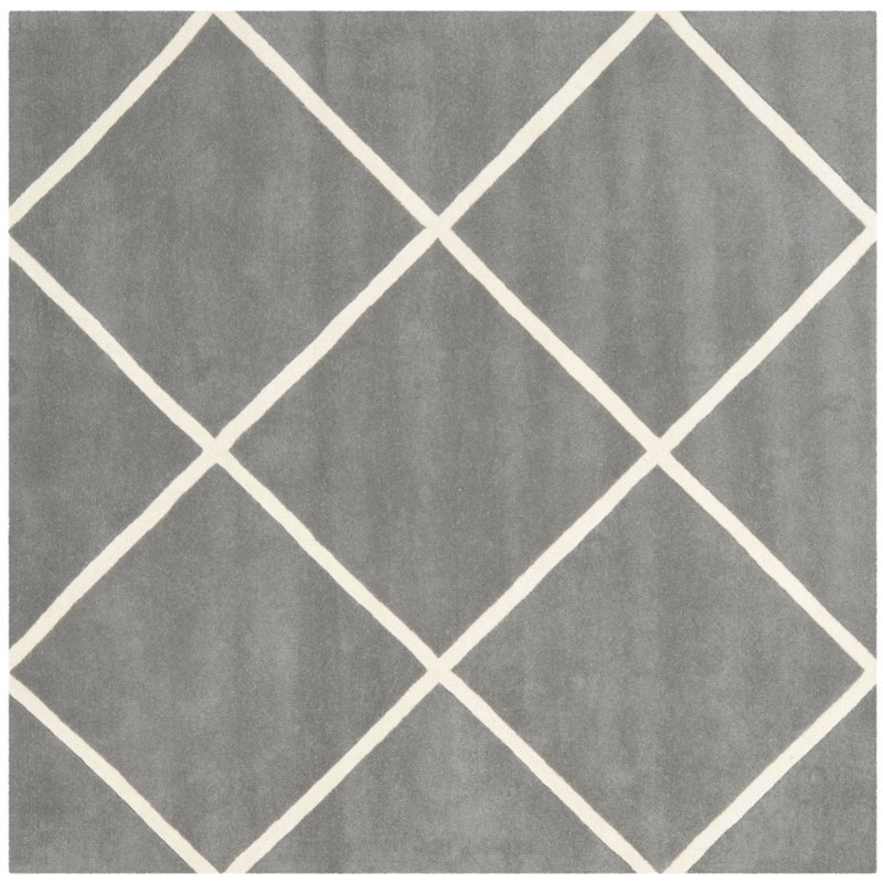 Teresita Hand Tufted Wool Geometric Rug, Square 7'