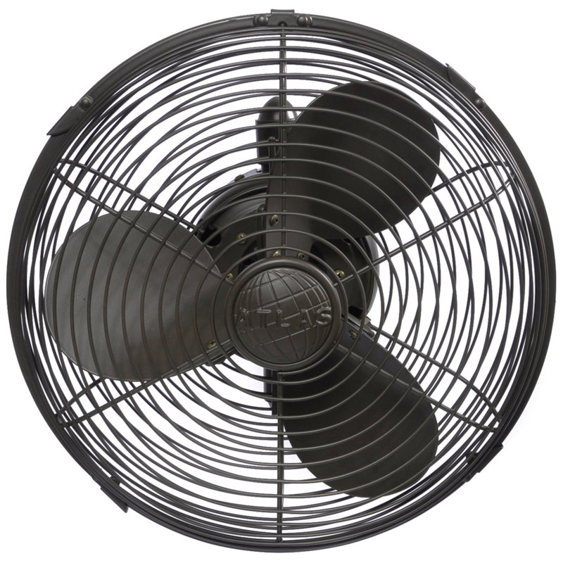 13" Oscillating Wall Mounted Fan, Textured Bronze