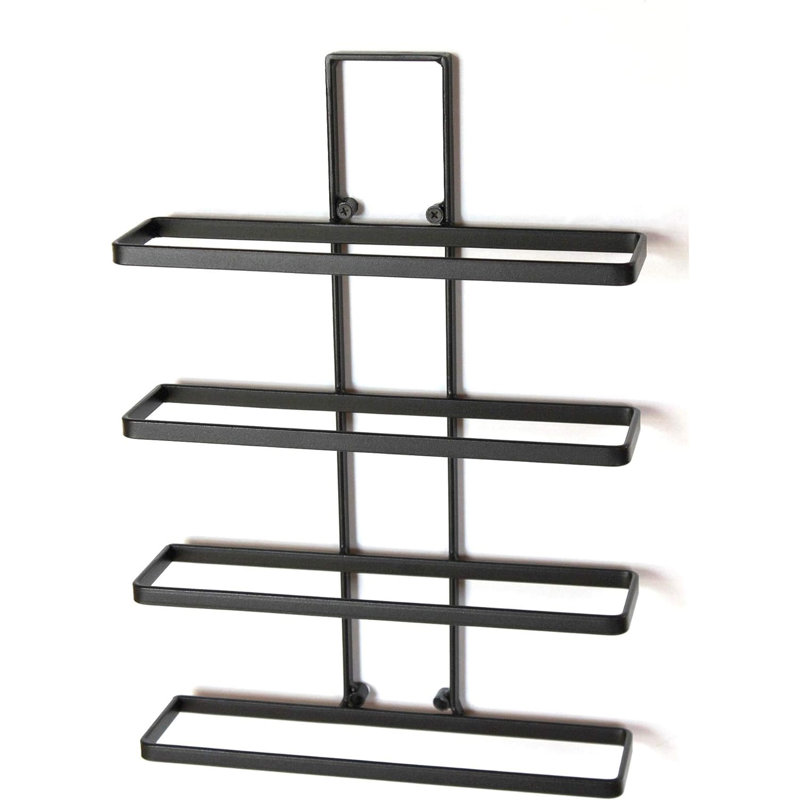 Elio 8 Bottle Wall Mounted Wine Bottle Rack in Black