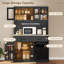 69" Pantry Cabinet, Kitchen Cabinet with Charging Station, Black
