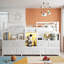 Lit mezzanine en métal avec tiroirs en tissu, tablettes, escaliers de rangement et lumières intégrées-961939024