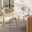 Ensemble de 2 chaises de salle à manger en lin beige avec pieds en métal et finition noyer-1292287095