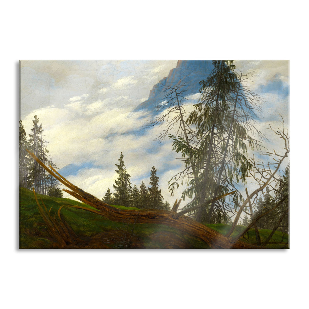 Glasbild Erholung am Sream Edge of the Wood von Alfred Sisley