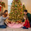Jupe de sapin de Noël en fausse fourrure rose – Cache-pied de sapin duveteux et moelleux pour une ambiance chaleureuse pendant les fêtes et la décoration intérieure