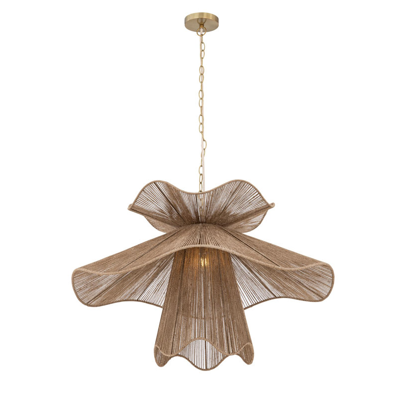 1 - Light Tiered Chandelier, Brown Sugar