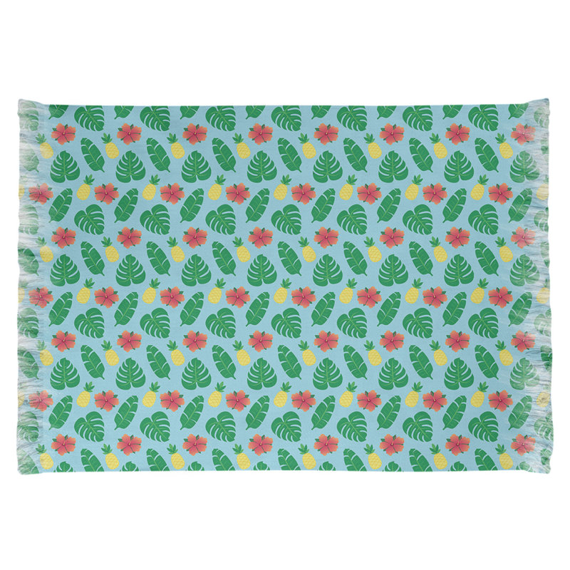 Bleu tropical/vert Tapis décoratif, non